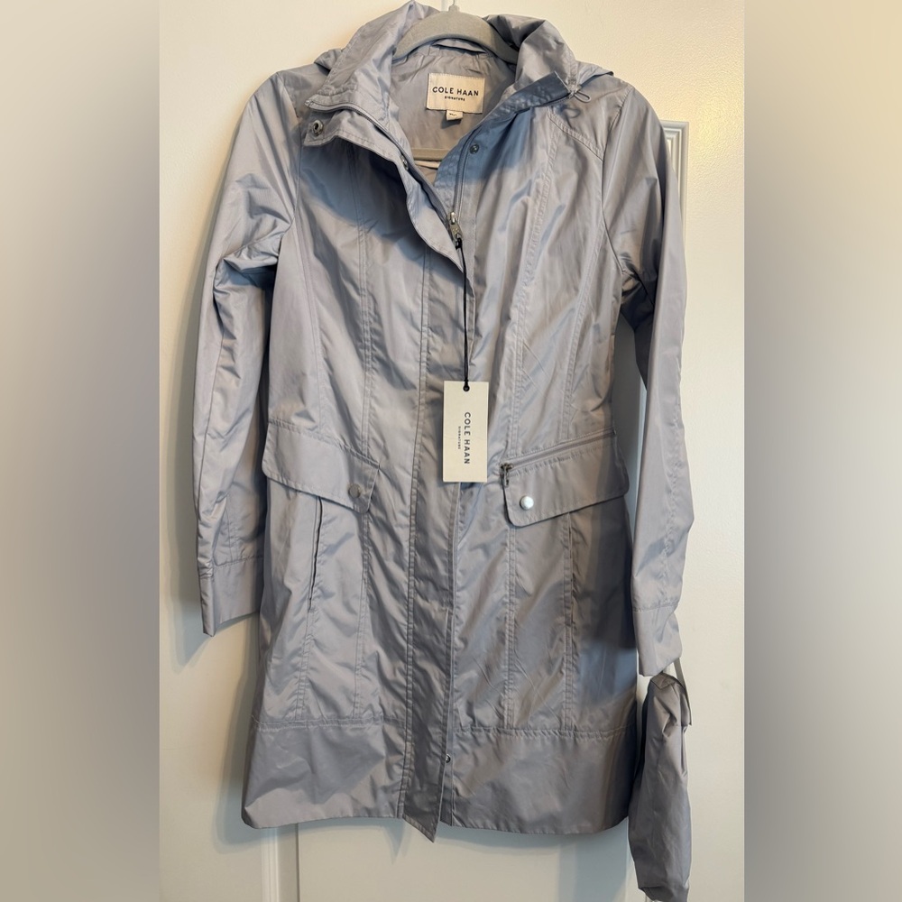 Cole Haan Women's Light Gray Packable Trench Coat